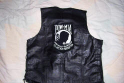 Pictured is a Large POW*MIA patch Available in Red also
